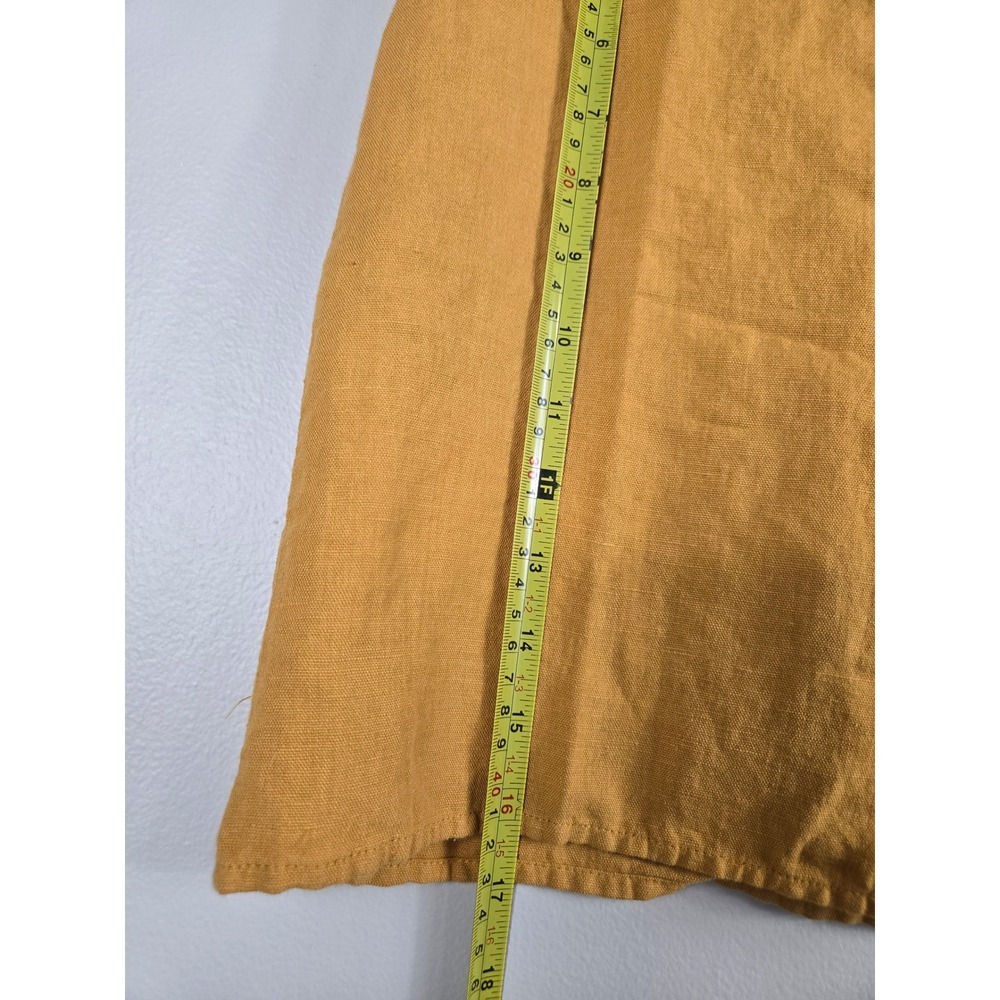 Zara Mustard Yellow Linen Blend Wrap Mini Skirt with Side Tie Size S - Picture 7 of 8